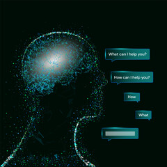 conversation concept for chatting and using artificial intelligence chatbot