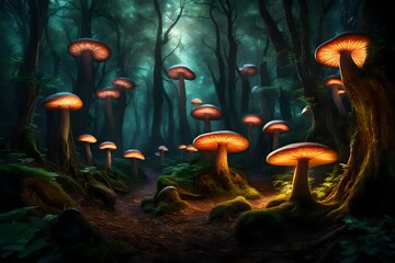 mushrooms in the forest