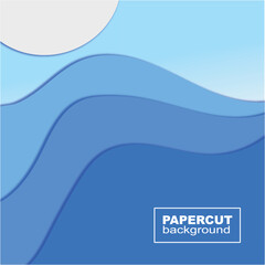 Blue background with paper cut style