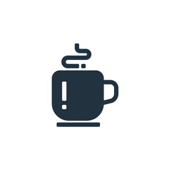 Cup of coffee icon in trendy flat style isolated on white background.  cup of coffee symbol for web and mobile apps.