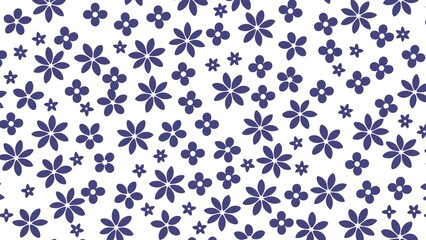 A Blue And White Floral Pattern