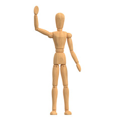 3D rendering illustration of a wooden mannequin for artists