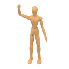 3D rendering illustration of a wooden mannequin for artists