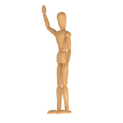 3D rendering illustration of a wooden mannequin for artists