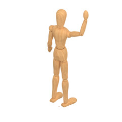 3D rendering illustration of a wooden mannequin for artists