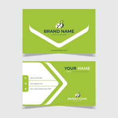 elegant modern business card design template green and white