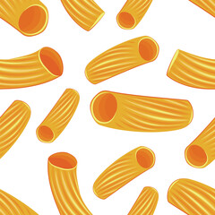 Seamless Pattern with different types of pasta.  Seamless pattern with pasta. Food Pattern. Pasta Background. Food Background. Kitchen vibrant design. Colorful vector illustration