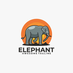 Elephant mascot logo design vector illustration