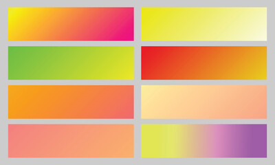 Gradient Color Set yellow. Elegant yellow color gradient set collection. Vector set of yellow metallic gradients. Yellow gradient set on gray background. Swatches collection