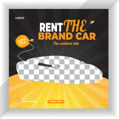 Car rental sale promotion social media instagram post template design