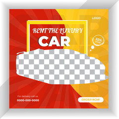 Car rental sale promotion social media instagram post template design