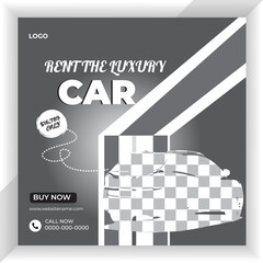 Car rental sale promotion social media instagram post template design
