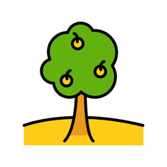 Fruit Tree Icon. Icon related to Farming And Farm. Suitable for web site design, app, user interfaces. Simple vector icon style