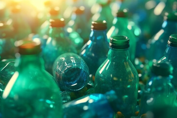 bottles for recycling - obrazy, fototapety, plakaty