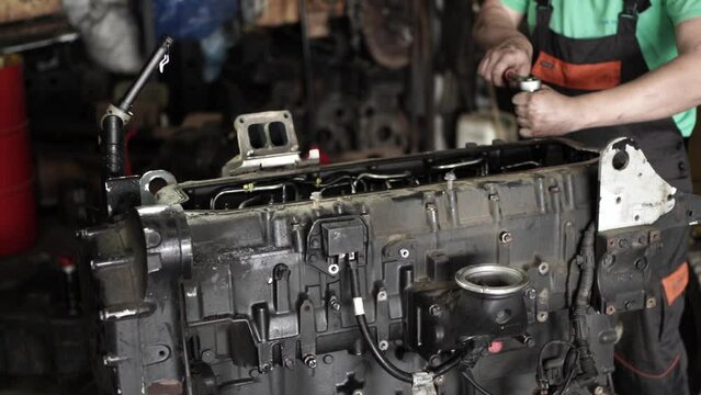 Diesel Engine Overhaul and Rebuild. Repair of the tractor engine