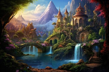 Visual Novel Background : Castle in a Majestic Fantasy Realm