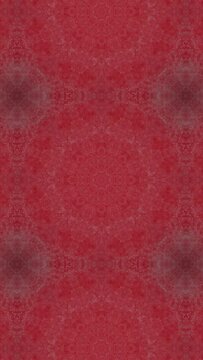 Abstract red vertical mandala kaleidoscope background video. Animated kaleidoscopic background. 