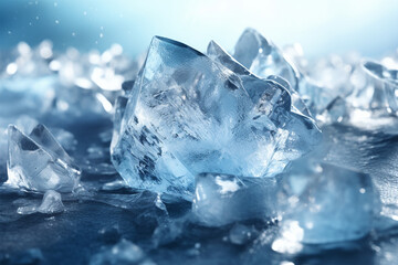 Ice chunks melt