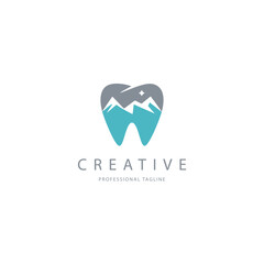 Dental Clinic Logo, Dental Logo, Mountain Dental Logo