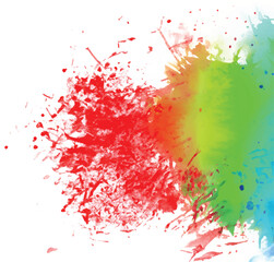 Isolated watercolor splatter stain colorful
