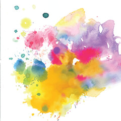 Isolated watercolor splatter stain colorful