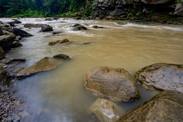 Mountain river with stones