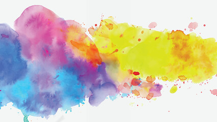 Isolated watercolor splatter stain colorful