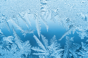 Abstract frosty pattern on glass, background texture