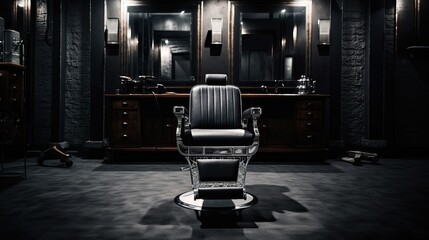 Illustration of a stylish classic vintage barber chair made of leather