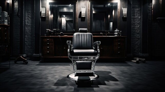 Illustration of a stylish classic vintage barber chair made of leather
