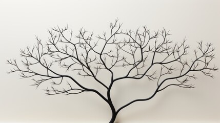 A hauntingly beautiful sketch of a barren black tree, its twisted branches reaching towards the sky in a desperate search for life