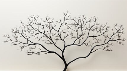 Obraz premium A hauntingly beautiful sketch of a barren black tree, its twisted branches reaching towards the sky in a desperate search for life