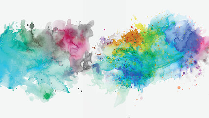 Isolated watercolor splatter stain colorful
