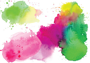 Isolated watercolor splatter stain colorful