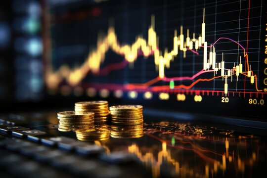Analyse des March&eacute;s Boursiers : Graphique de Trading sur &Eacute;cran d'Ordinateur