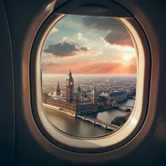 Fotobehang The London cityscape seen through the airplane window © Radmila Merkulova
