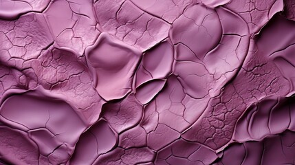 A vibrant explosion of delicate pink and lilac hues intertwine with abstract patterns, resembling a mesmerizing flower, revealing the raw beauty within the cracked surface
