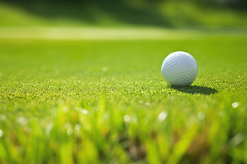 Close-Up of Golf Ball on Green Grass - Sport and Precision