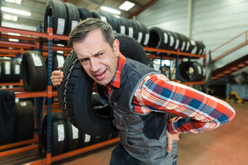 mechanic suffering of lower back or lumbar area pain