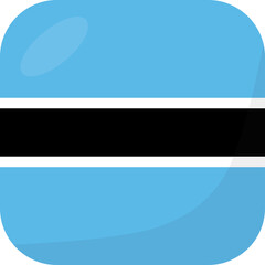 Obraz premium Botswana flag square 3D cartoon style.
