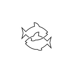 Fish line icon isolated on transparent background