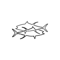 Fish line icon isolated on transparent background