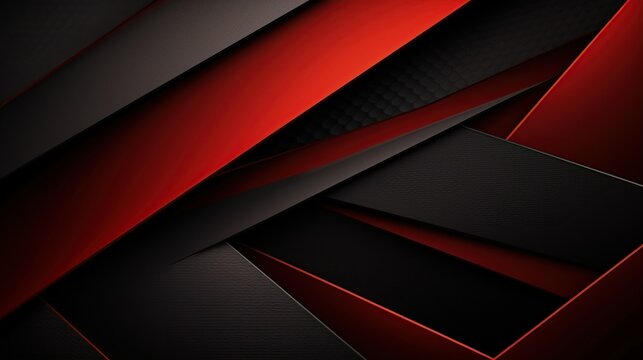 Modern Dark carbon fiber with red luminous lines and highlights background.AI generated image