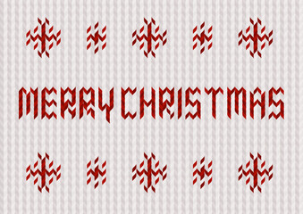 Obraz premium 毛糸の網目模様のクリスマスイラスト