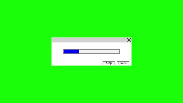 Amazing white color waiting loading bar animation video footage on green background