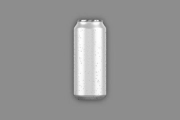 Realistic metal cans. Aluminum bear soda and lemonade cans with water drops, energy drink blank mockup. isolated canned beverage with water condensation on white background. 3d rendering.