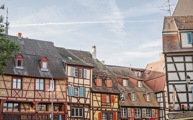 Colmar town at France. Beautiful city view and details of travel