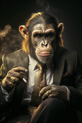 Portrait of a Business Monkey