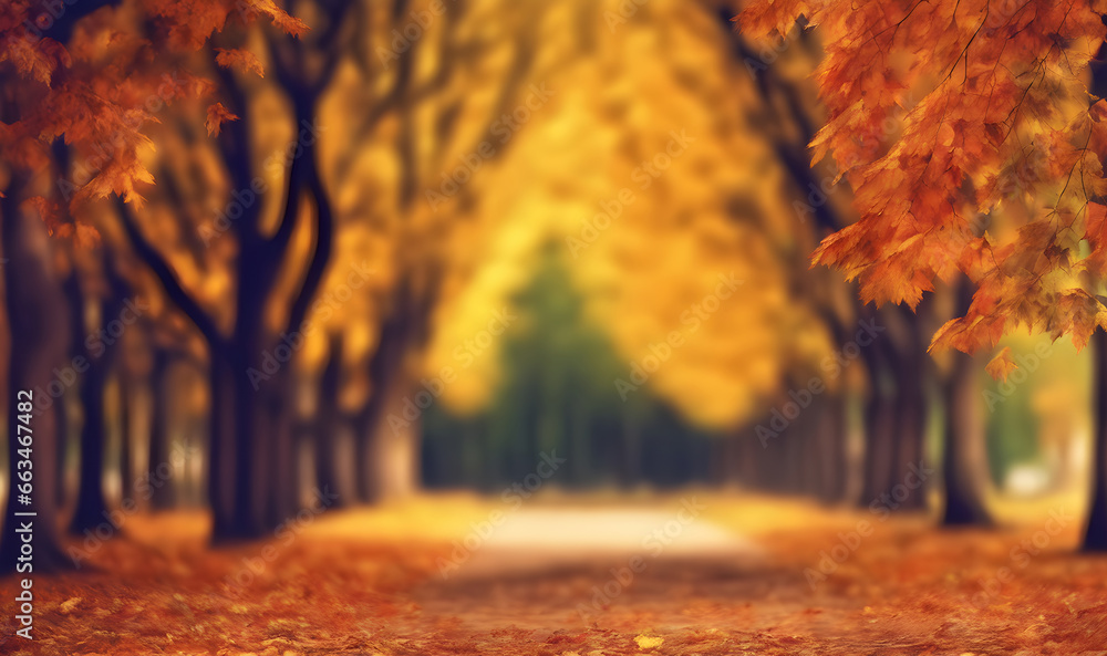Poster abstract autumn foliage bokeh backdrop