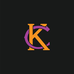 letters kc ank kb text logo design vector